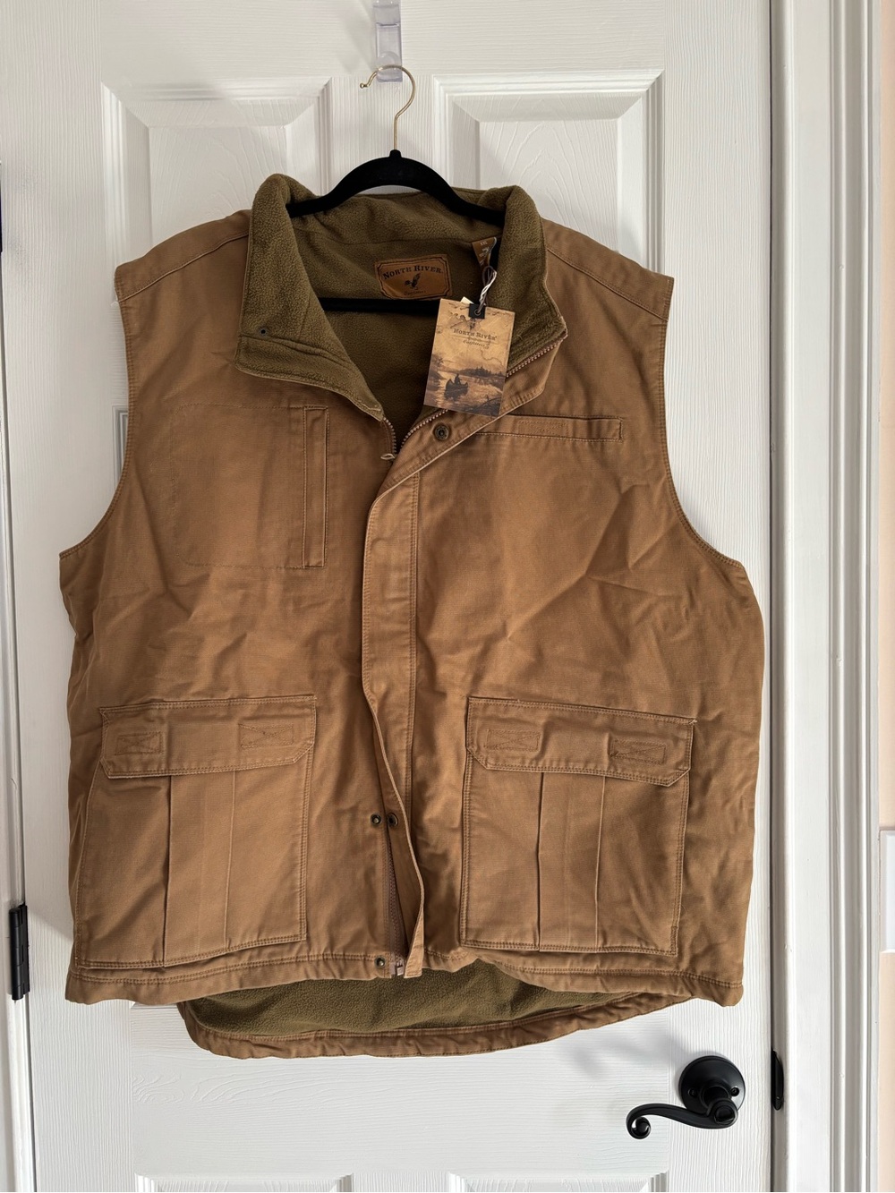 NWT North River Men's Outdoor Workwear Quilted Utility Vest - Brown